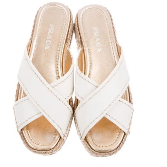Prada Leather Flatform Sandals - Picture 1 of 4